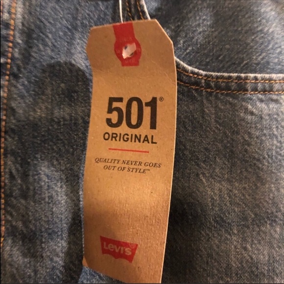 Levi’s 501 straight leg distressed jeans NWT - Picture 5 of 8